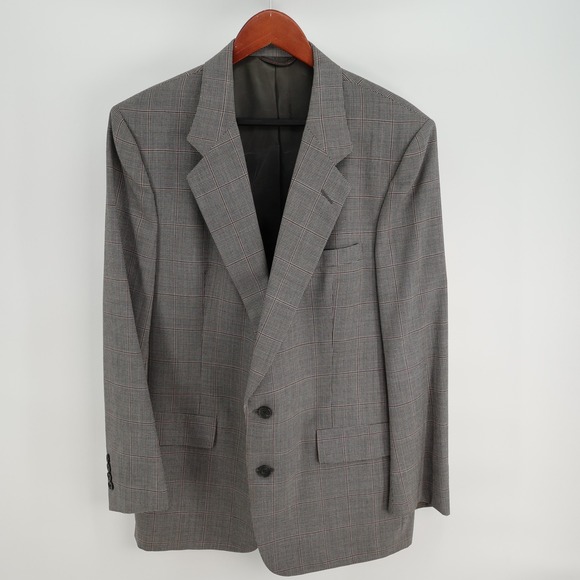 Vintage Christian Dior Monsieur Mens Plaid Two Button Suit Blazer & Pants Flaws - Picture 2 of 16